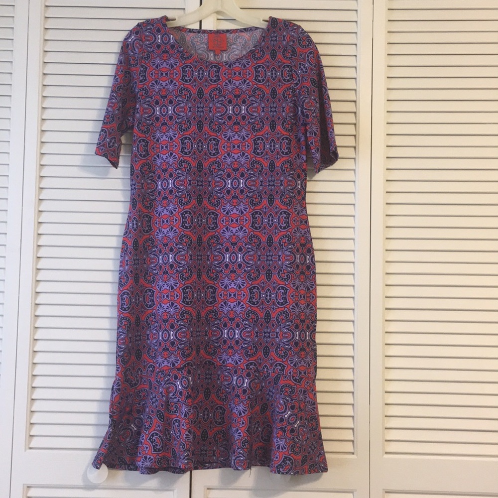Tracy Negoshian print dress with fluted hem